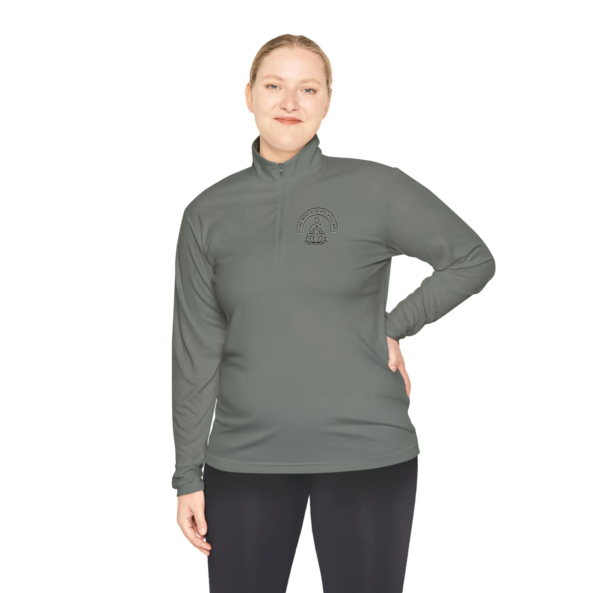 Remember Who You Are Quarter-Zip Pullover — Lotus Meditation Pullover
