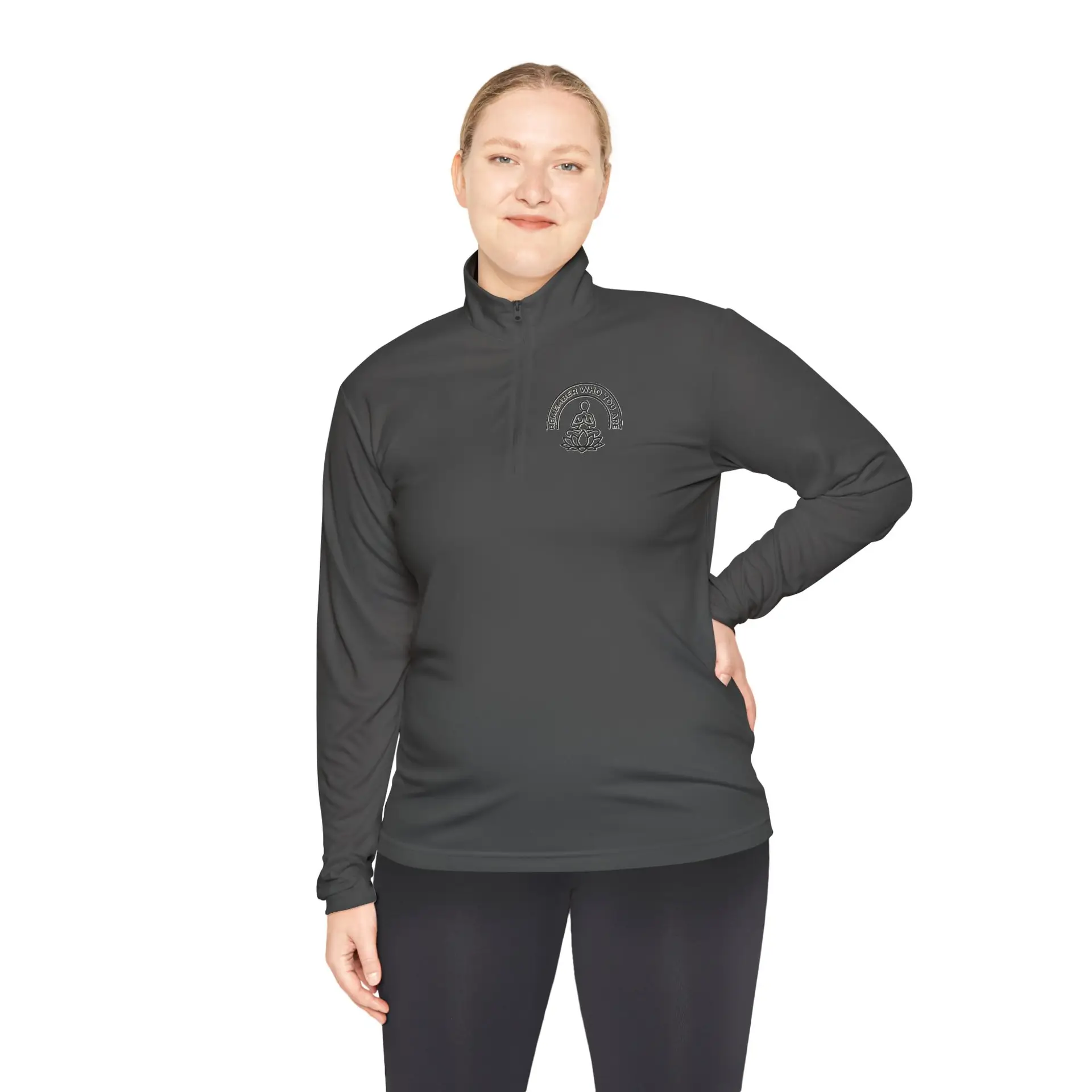 Remember Who You Are Quarter-Zip Pullover — Lotus Meditation Pullover